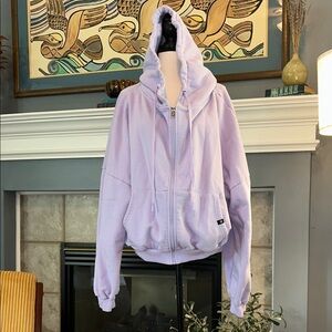 PopFlex cloud hoodie cropped oversized Women's Lavender SZ Small/medium EUC